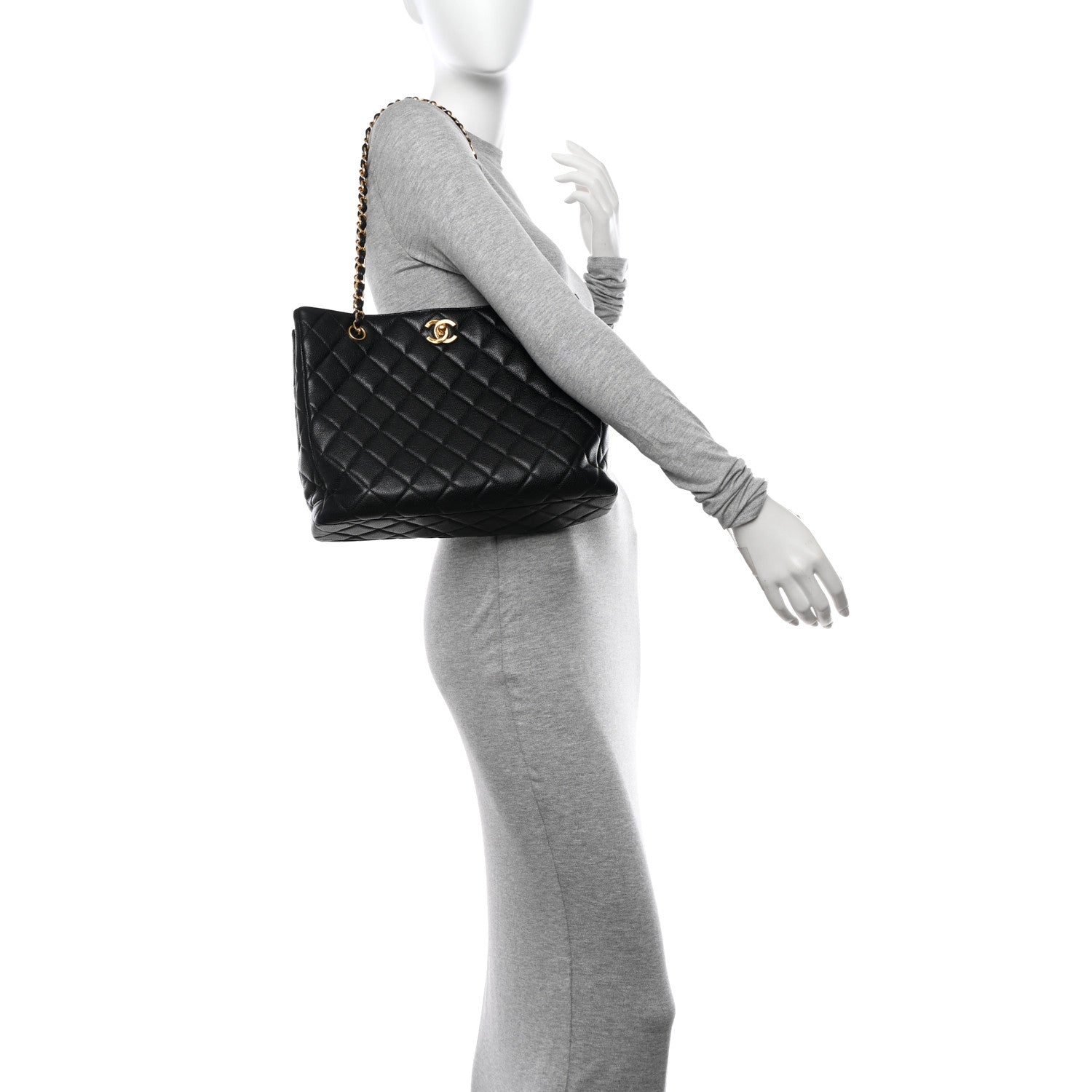Chanel Caviar Quilted Shopping Tote Black 3 of 18