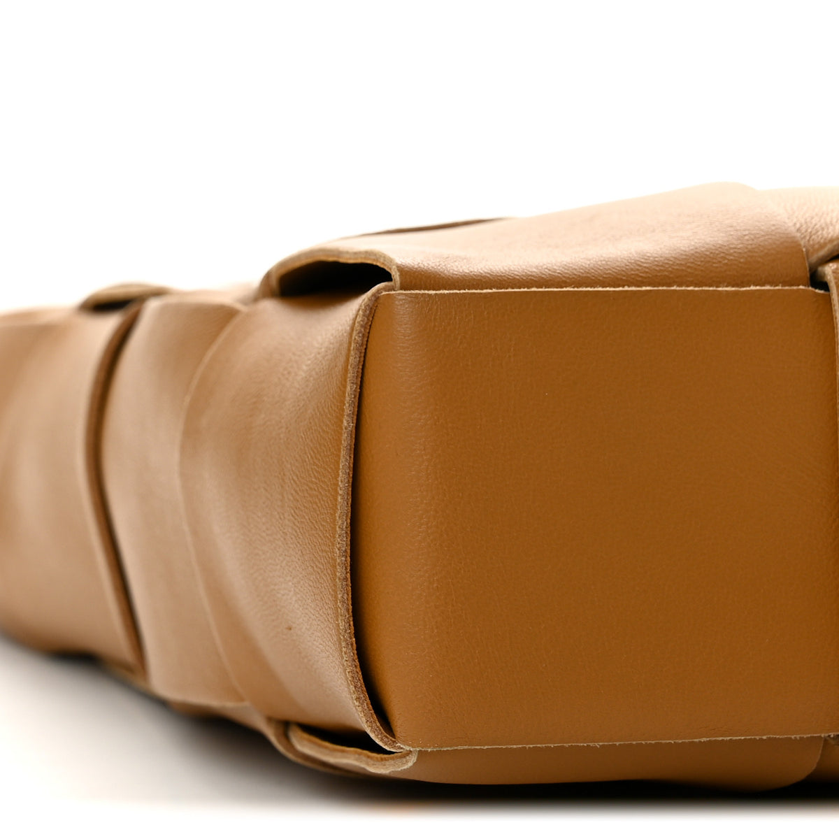 Bottega Veneta Lambskin Maxi Intrecciato Mini North South Cassette Tote Camel Gold 9 of 14