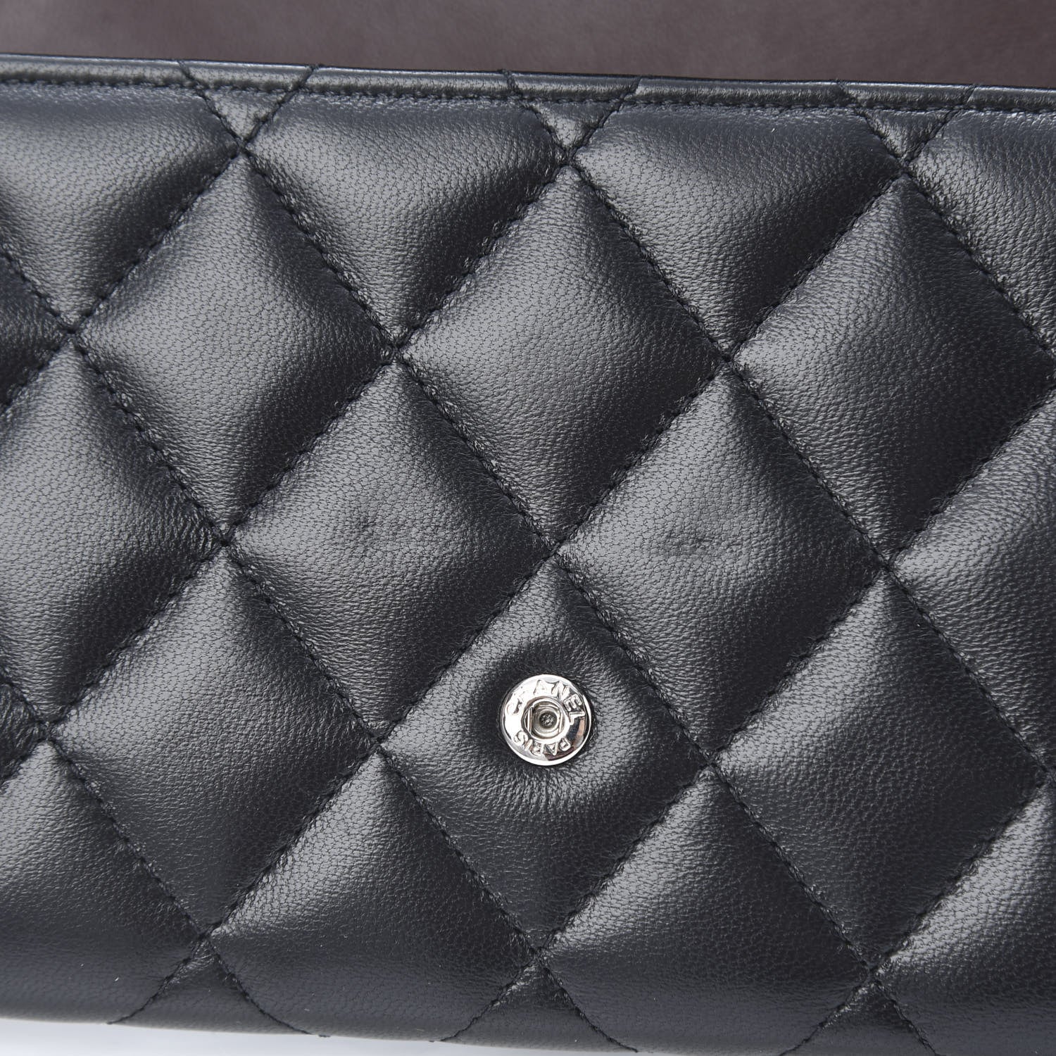 Chanel Lambskin Quilted Large Flap Wallet Black 11 of 12