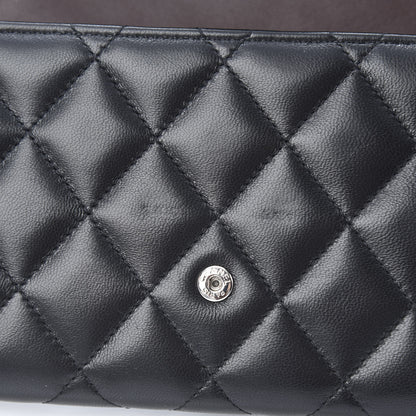 Chanel Lambskin Quilted Large Flap Wallet Black 11 of 12