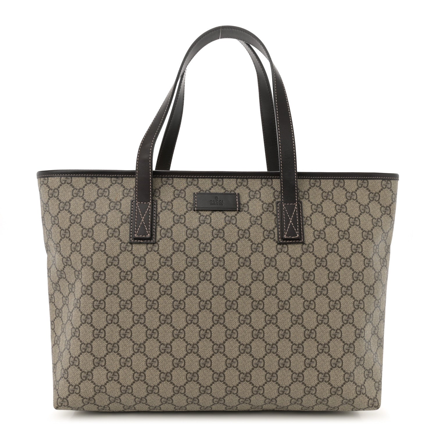 Gucci GG Supreme Monogram Medium Zippered Shopping Tote Dark Brown 1 of 10