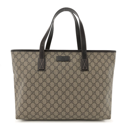 Gucci GG Supreme Monogram Medium Zippered Shopping Tote Dark Brown 1 of 10