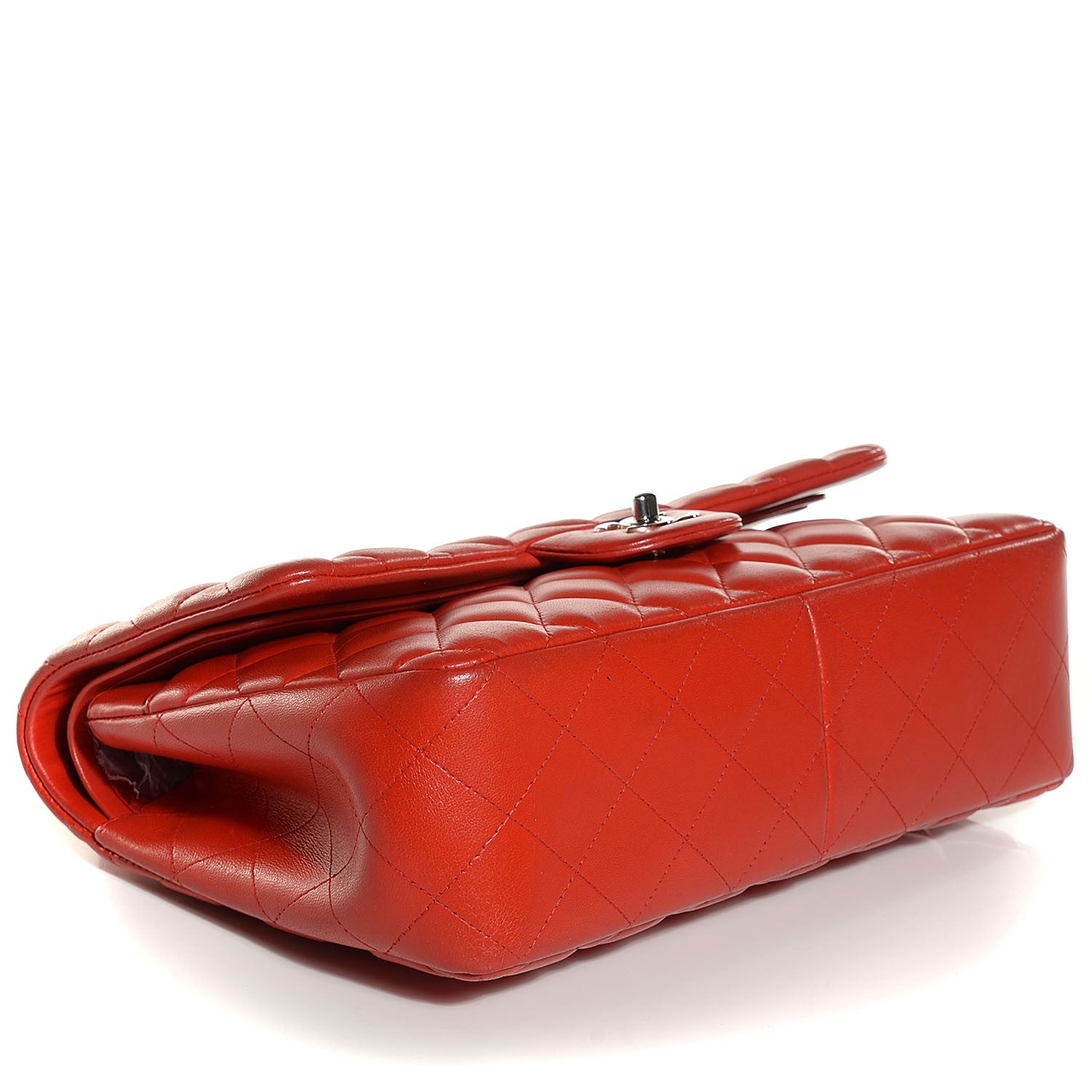 Chanel Lambskin Quilted Jumbo Double Flap Red 4 of 9