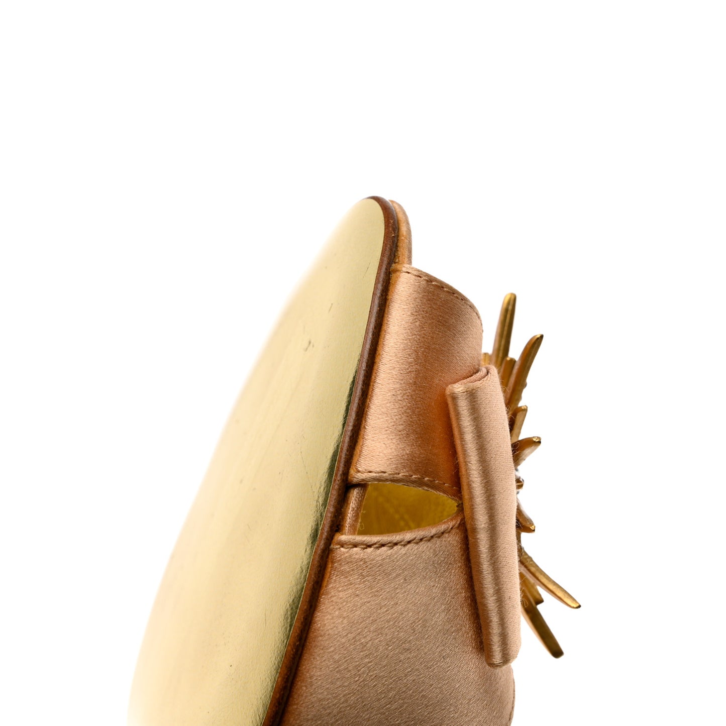 Satin Crystal Mules 35 Beige