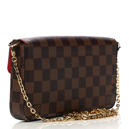 Louis Vuitton Damier Ebene Pochette Felicie Chain Wallet 3 of 14
