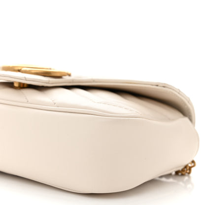 Gucci Calfskin Matelasse Super Mini GG Marmont Shoulder Bag White 10 of 11