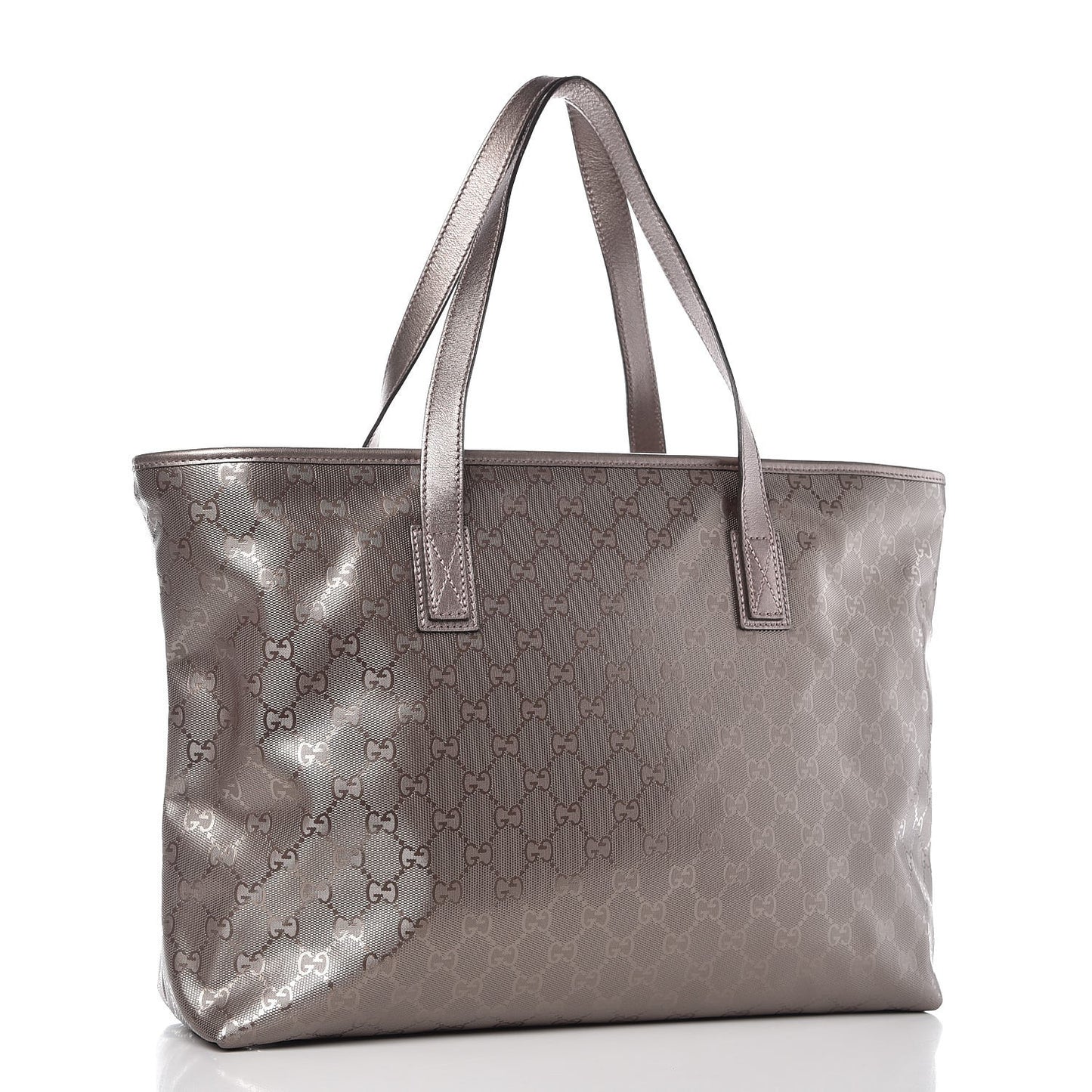 Imprime Monogram Medium Zippered Shopping Tote Pewter