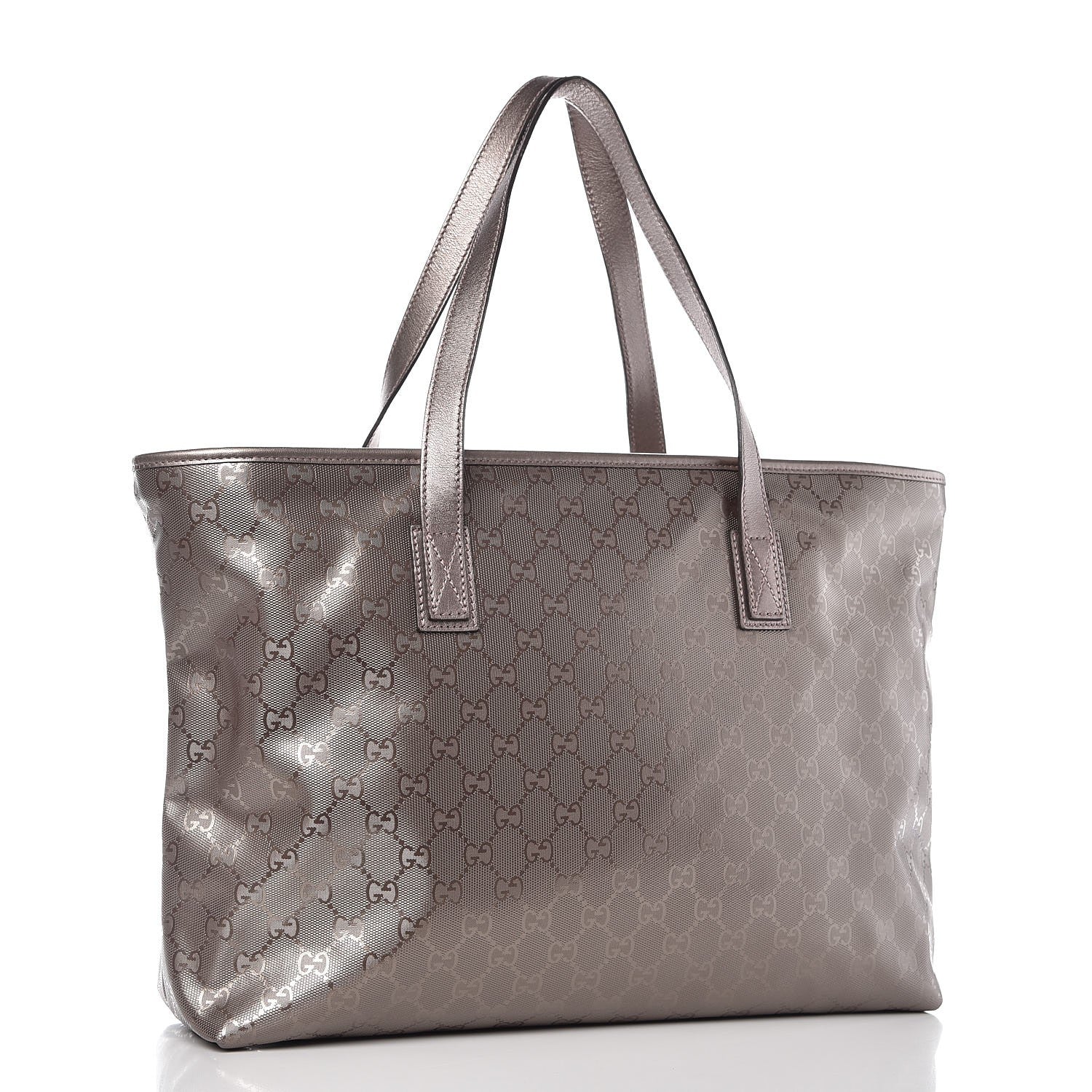 Gucci Imprime Monogram Medium Zippered Shopping Tote Pewter 3 of 10