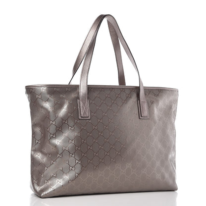 Gucci Imprime Monogram Medium Zippered Shopping Tote Pewter 3 of 10