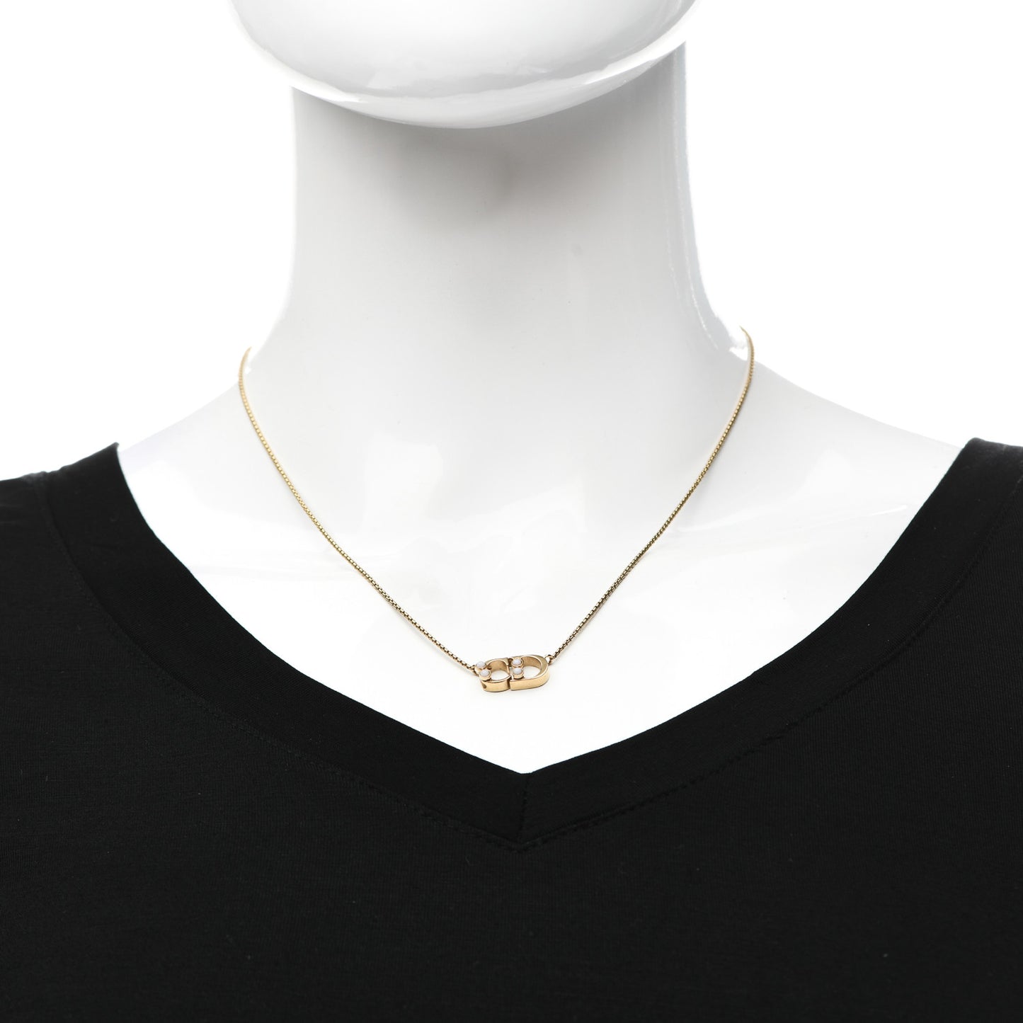 Pearl CD Necklace Gold