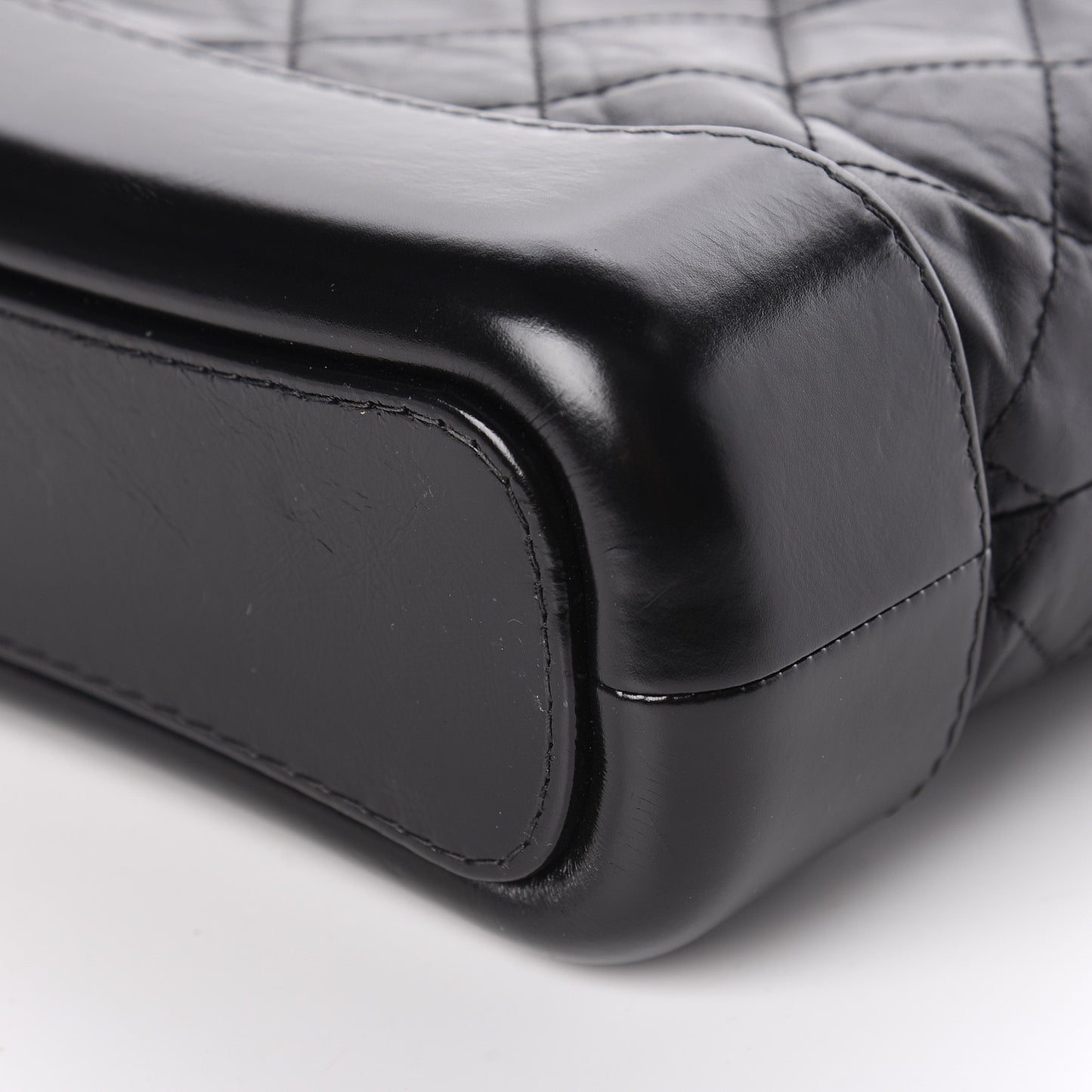 Aged Calfskin Quilted Small Gabrielle Hobo Black