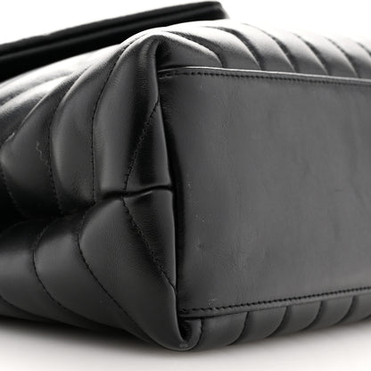 Saint Laurent Calfskin Y Quilted Monogram Monochrome Medium Loulou Chain Satchel Black 8 of 12