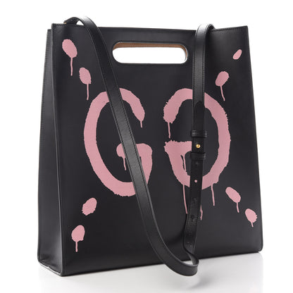 Gucci Calfskin GucciGhost Real Medium XL Tote Black Pink 3 of 9