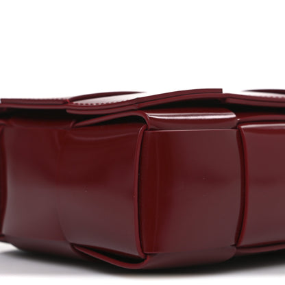 Bottega Veneta Patent Maxi Intrecciato Cassette Crossbody Bag Red 10 of 11