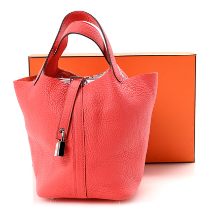 Hermes Taurillon Clemence Picotin Lock 18 PM Rose Jaipur 10 of 10