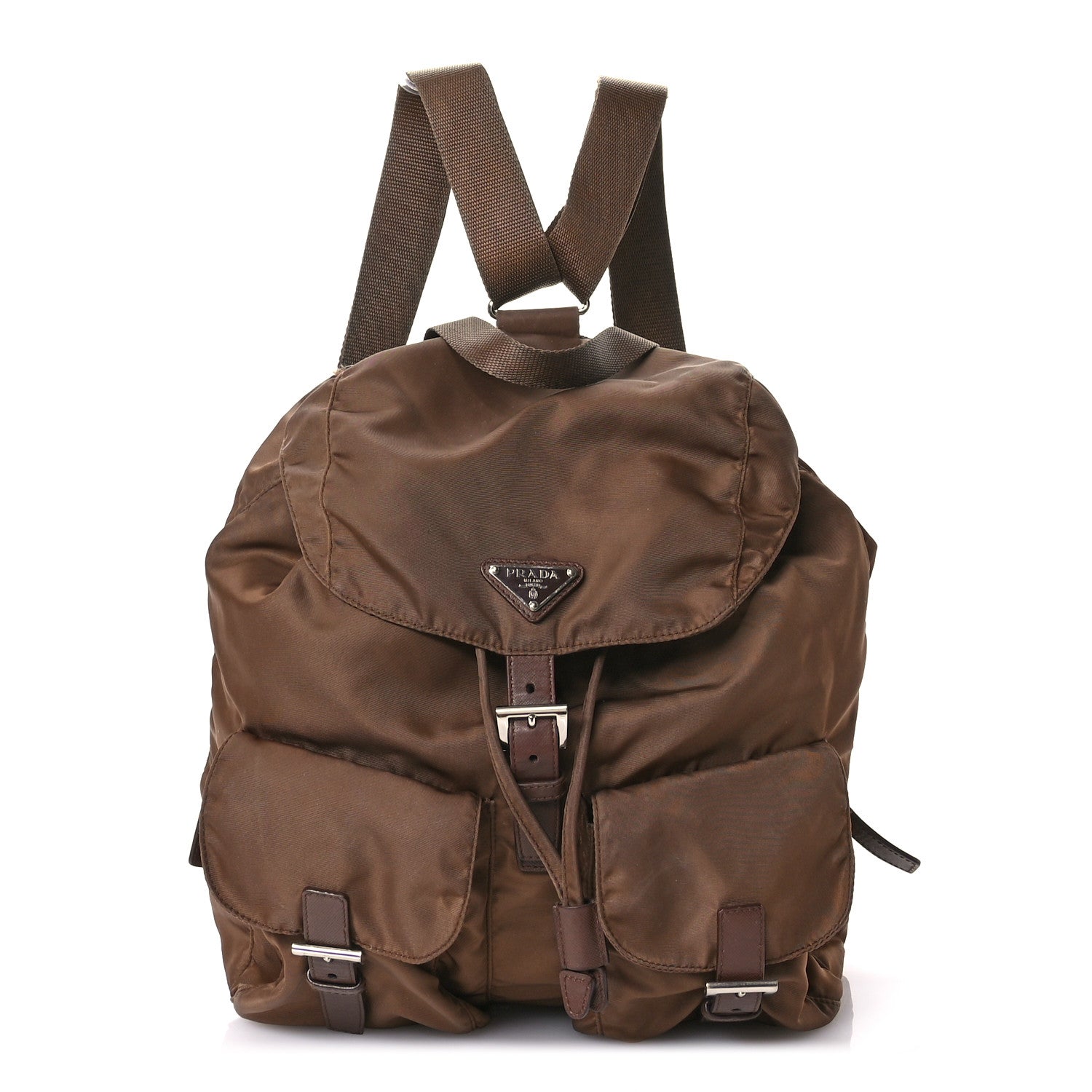 Prada Vela Nylon Saffiano Backpack Rovere 1 of 14
