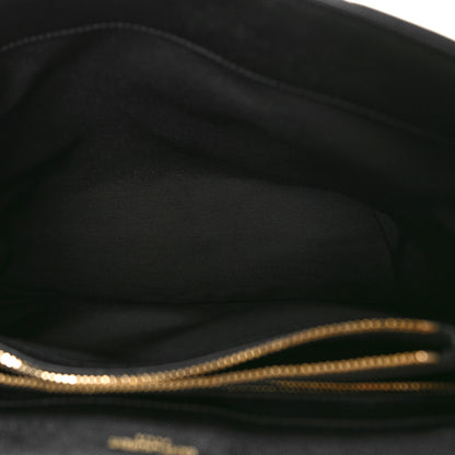 Saint Laurent Grain de Poudre Calfskin Y Quilted Monogram Medium Loulou Chain Satchel Black 5 of 9
