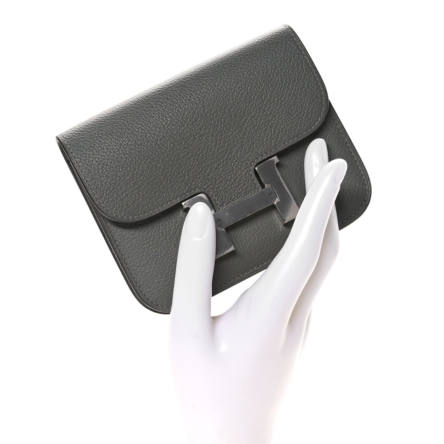 Hermes Evercolor Constance Slim Wallet Gris Meyer 2 of 9