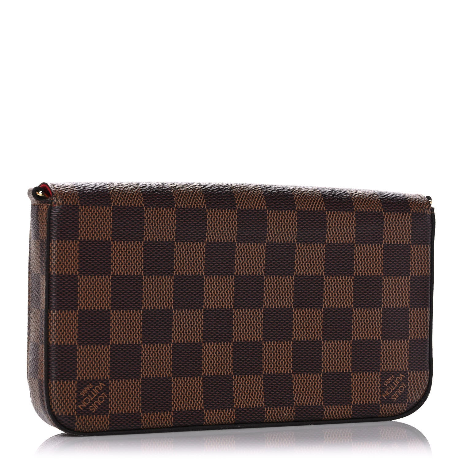 Louis Vuitton Damier Ebene Pochette Felicie Chain Wallet 3 of 12