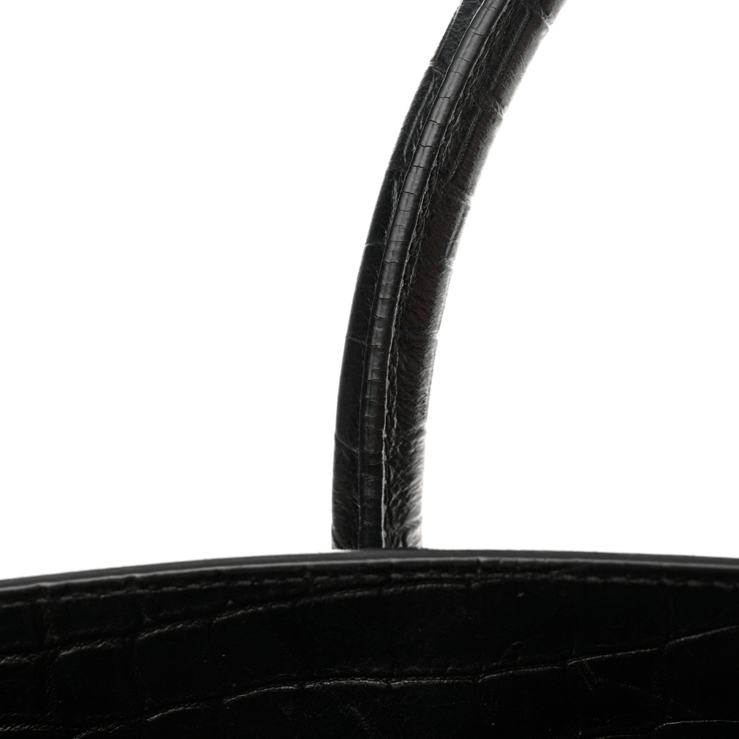 Saint Laurent Calfskin Crocodile Embossed Small Supple Sac de Jour Black 17 of 21