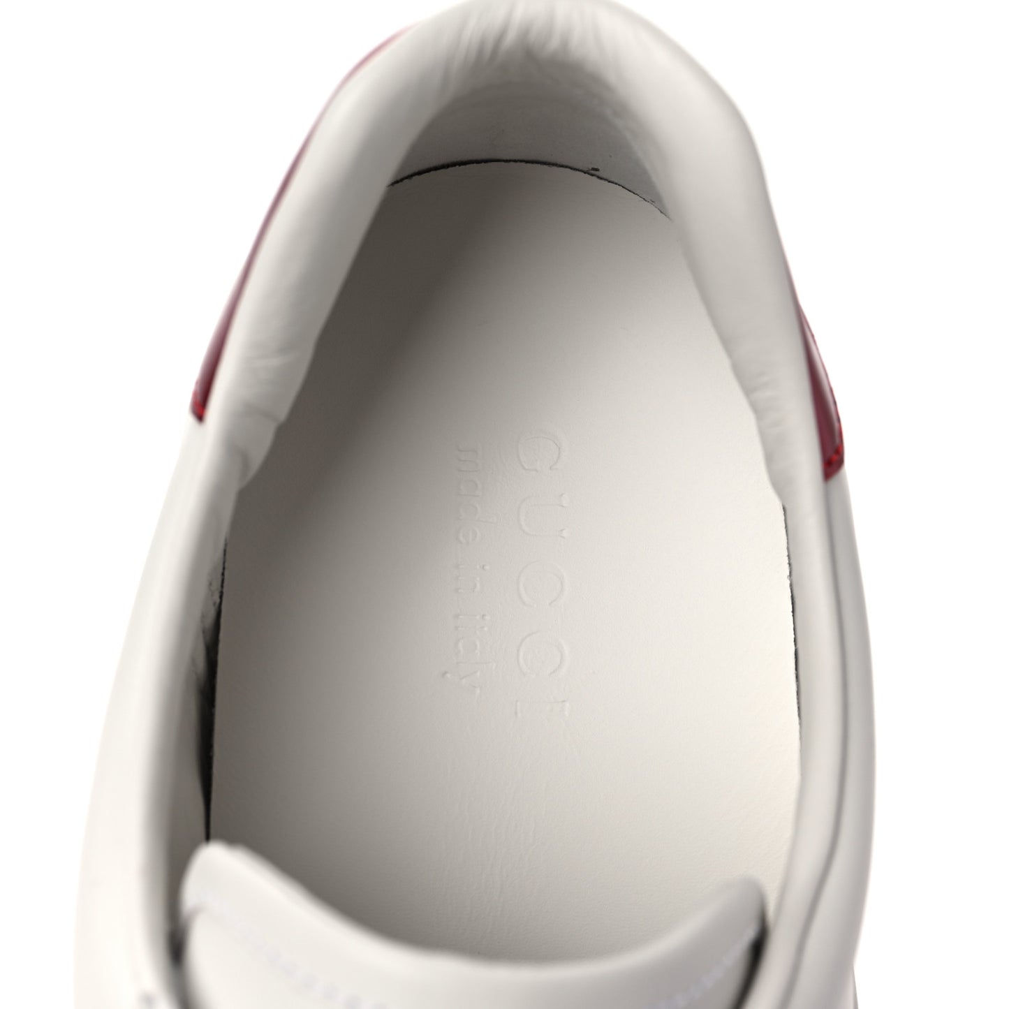 Calfskin Stripe Mens New Ace Sneaker 11 White Ecru Red Flame
