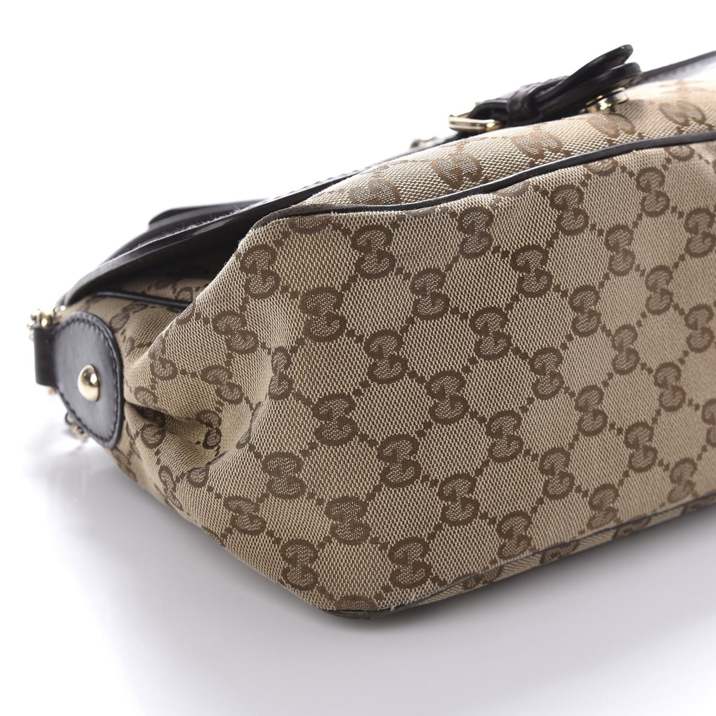 Monogram Techno Horsebit Large Shoulder Flap Bag Brown