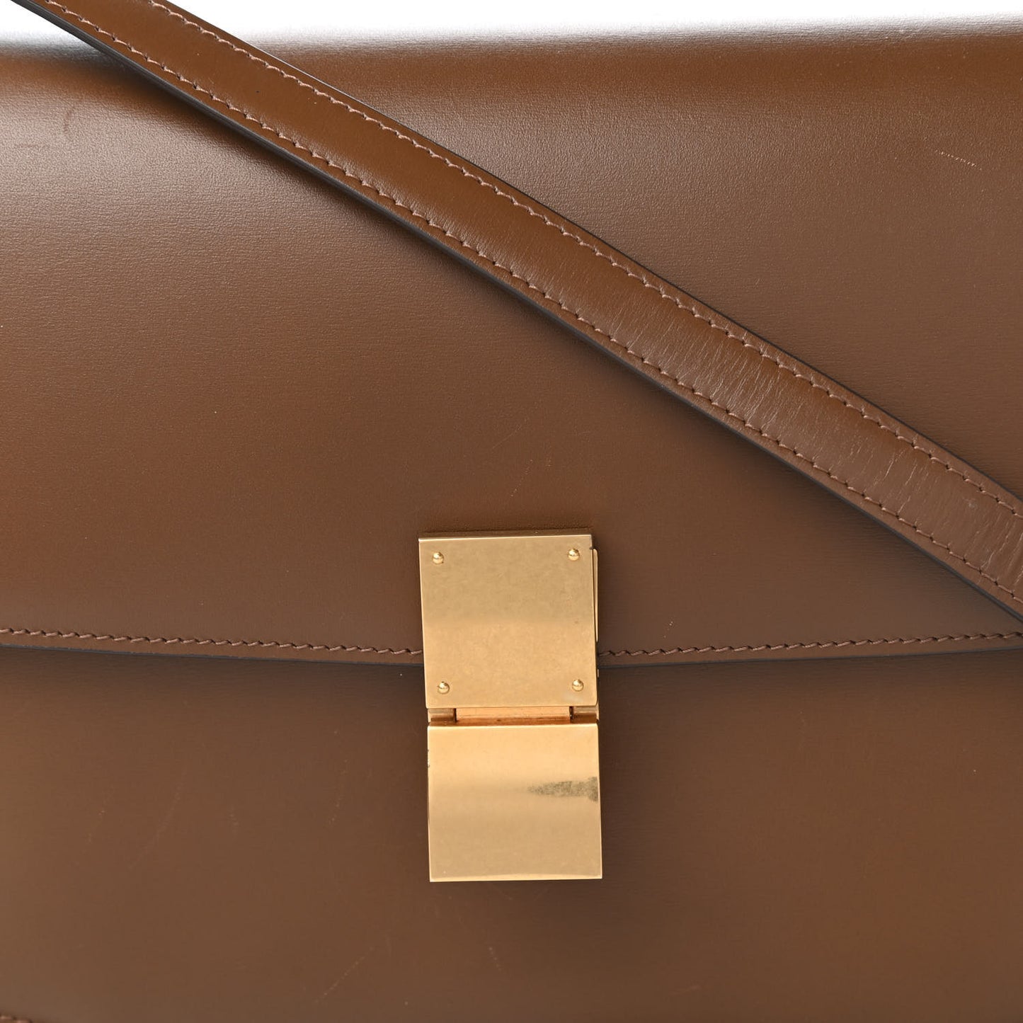 Box Calfskin Medium Classic Box Flap Bag Camel