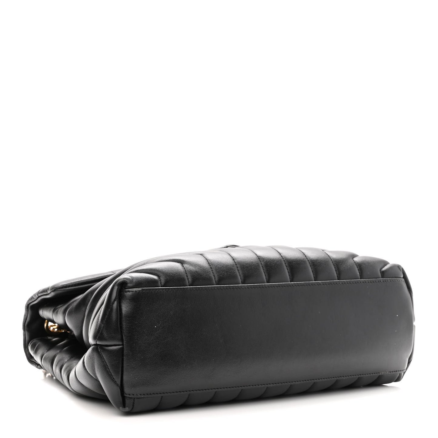 Calfskin Y Quilted Monogram Medium Loulou Chain Satchel Black