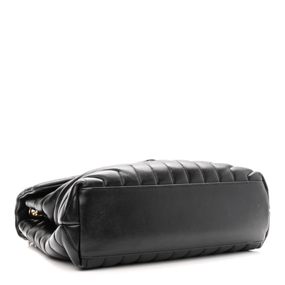 Saint Laurent Calfskin Y Quilted Monogram Medium Loulou Chain Satchel Black 3 of 13