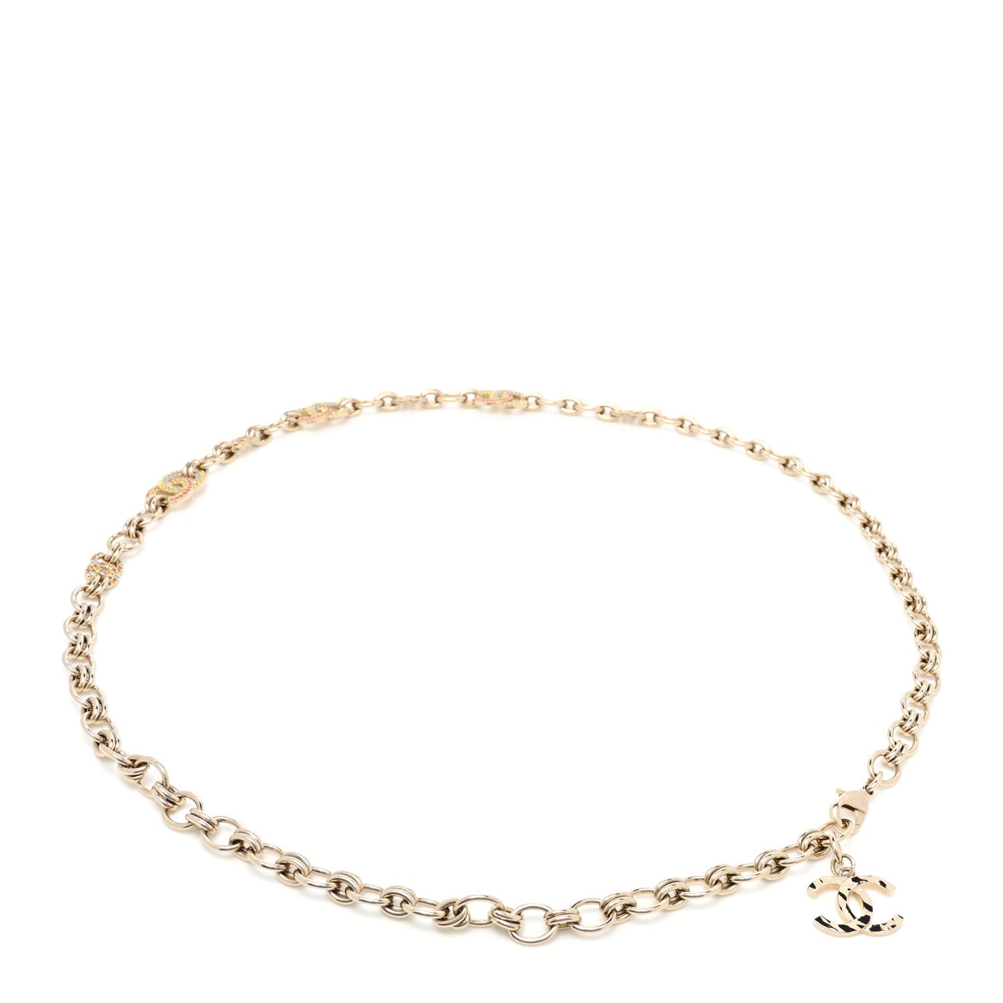 Crystal CC Chain Belt 75 30 Gold Pink Yellow Blue