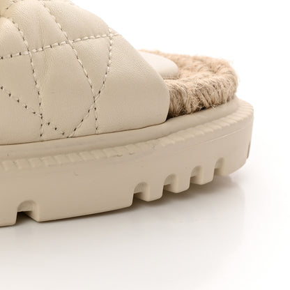 Christian Dior Calfskin Cannage Dtwist Espadrille Platform Sandals 38 White 7 of 11