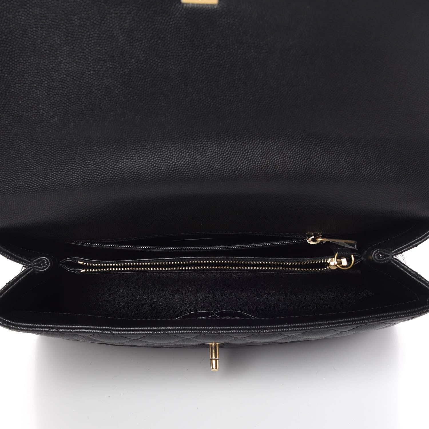 Chanel Caviar Lizard Quilted Medium Coco Handle Flap Black 7 of 11
