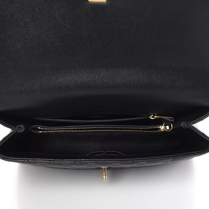 Chanel Caviar Lizard Quilted Medium Coco Handle Flap Black 7 of 11