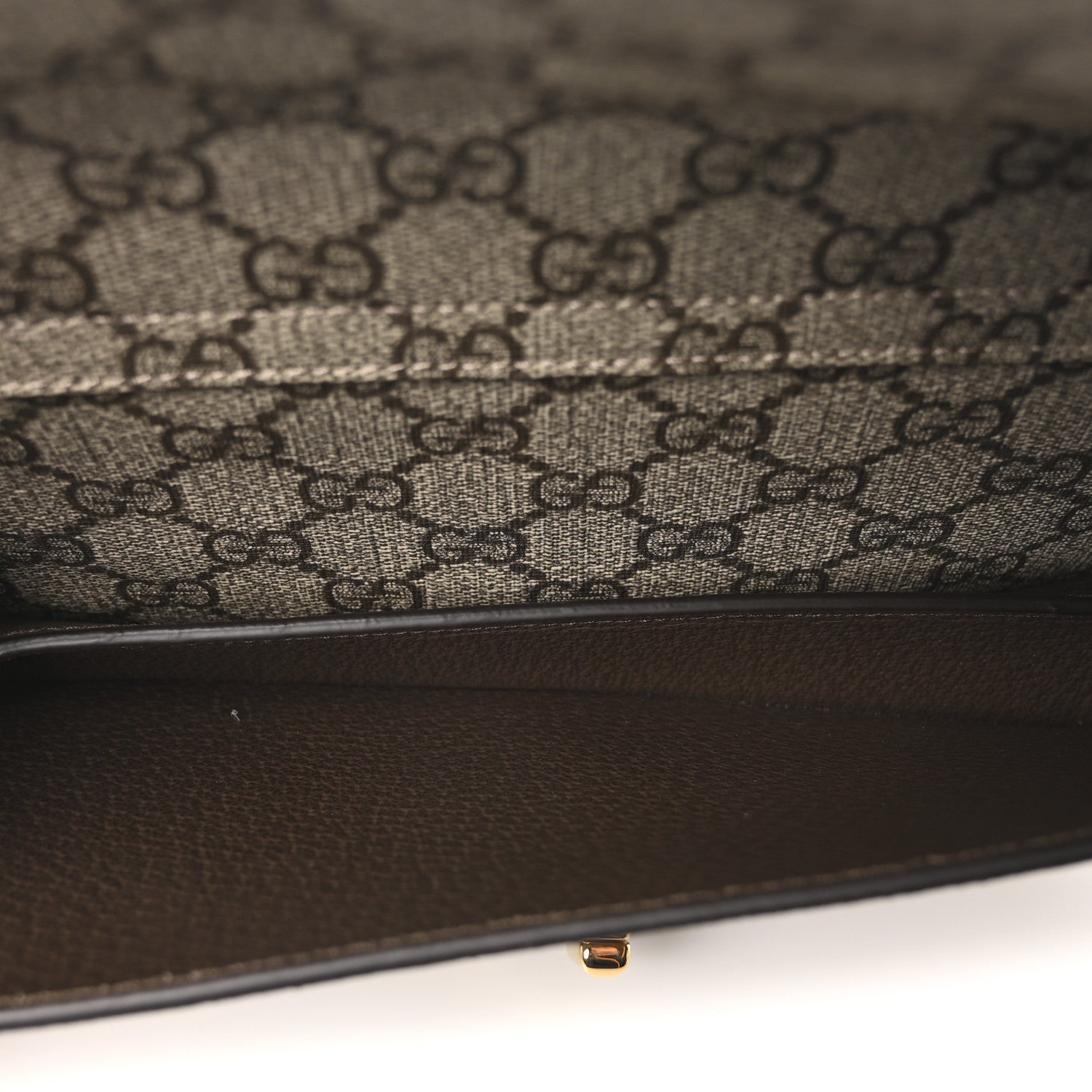 Gucci GG Supreme Monogram Textured Dollar Calfskin Blondie Belt Bag Beige Ebony New Acero 5 of 10