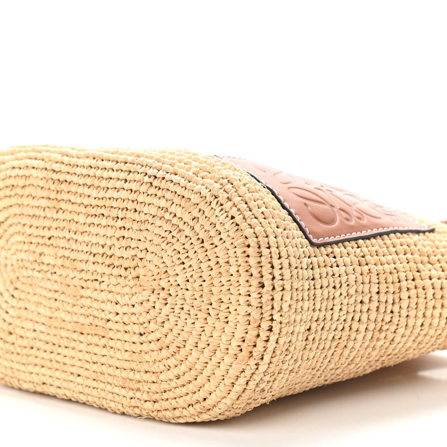 Calfskin Raffia Paulas Ibiza Pochette Bag Natural Tan