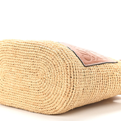 Loewe Calfskin Raffia Paulas Ibiza Pochette Bag Natural Tan 9 of 10