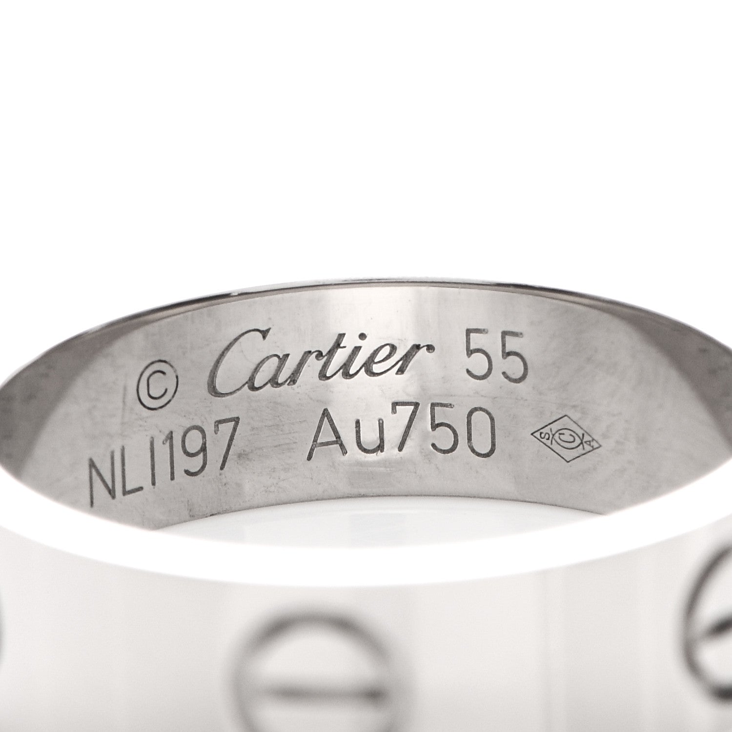 Cartier 18K White Gold 5.5mm LOVE Ring 55 7.25 4 of 4