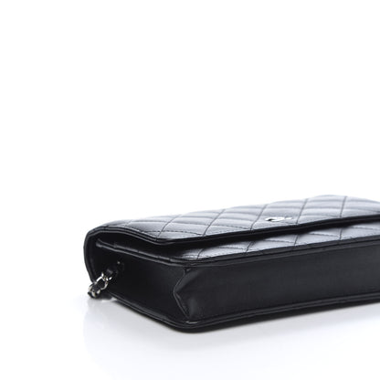 Chanel Lambskin Quilted Wallet On Chain WOC Black 6 of 14