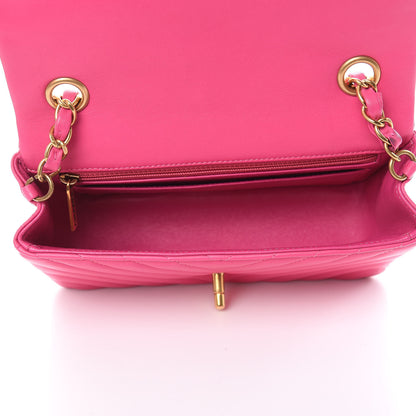Chanel Lambskin Chevron Quilted Mini Rectangular Flap Pink 5 of 11