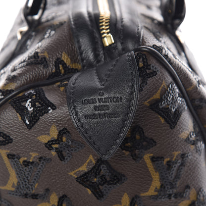 Louis Vuitton Monogram Sequins Eclipse Speedy 28 Black 6 of 12