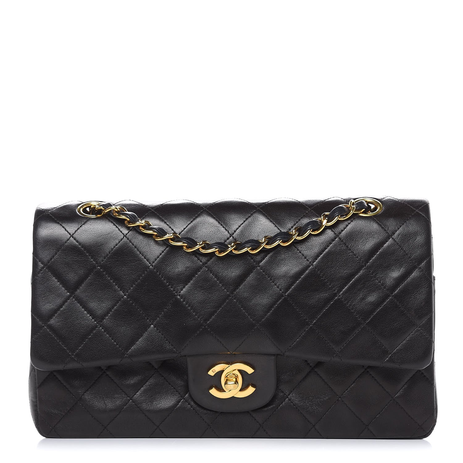 Chanel Lambskin Quilted Medium Double Flap Black 1 of 17
