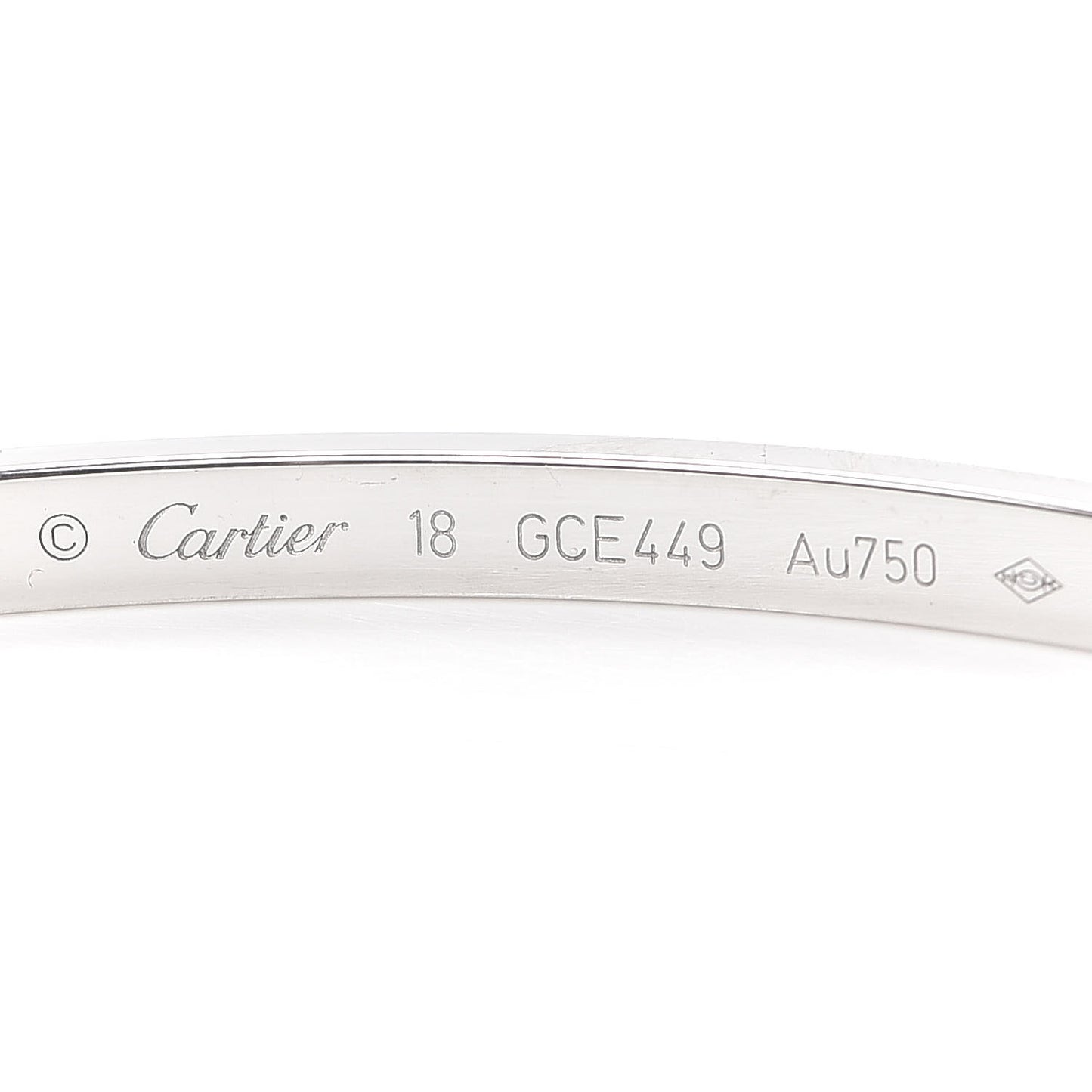 18K White Gold 10 Diamond Small LOVE Bracelet 18