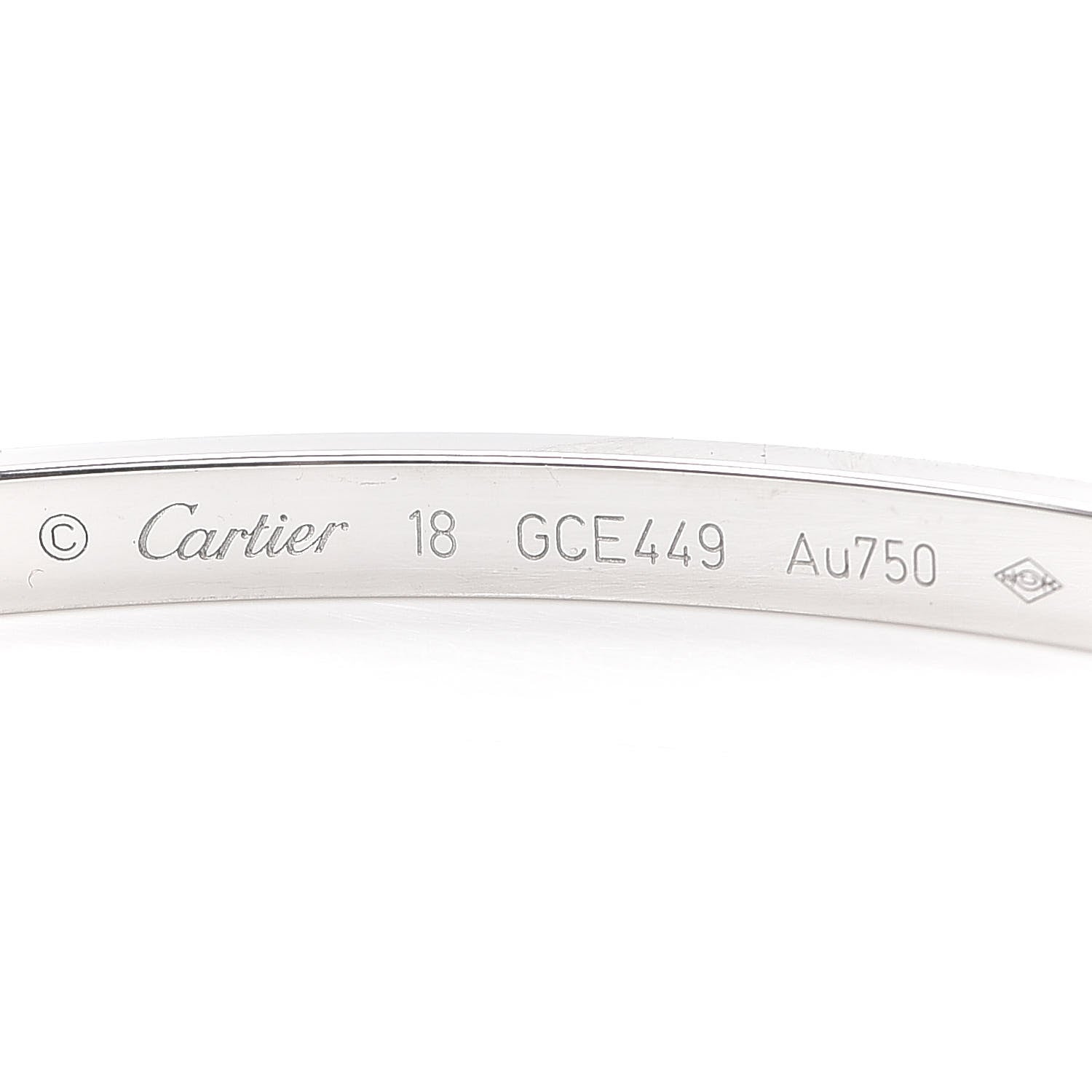 Cartier 18K White Gold 10 Diamond Small LOVE Bracelet 18 5 of 6