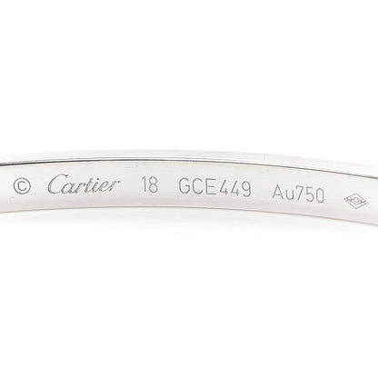 Cartier 18K White Gold 10 Diamond Small LOVE Bracelet 18 5 of 6