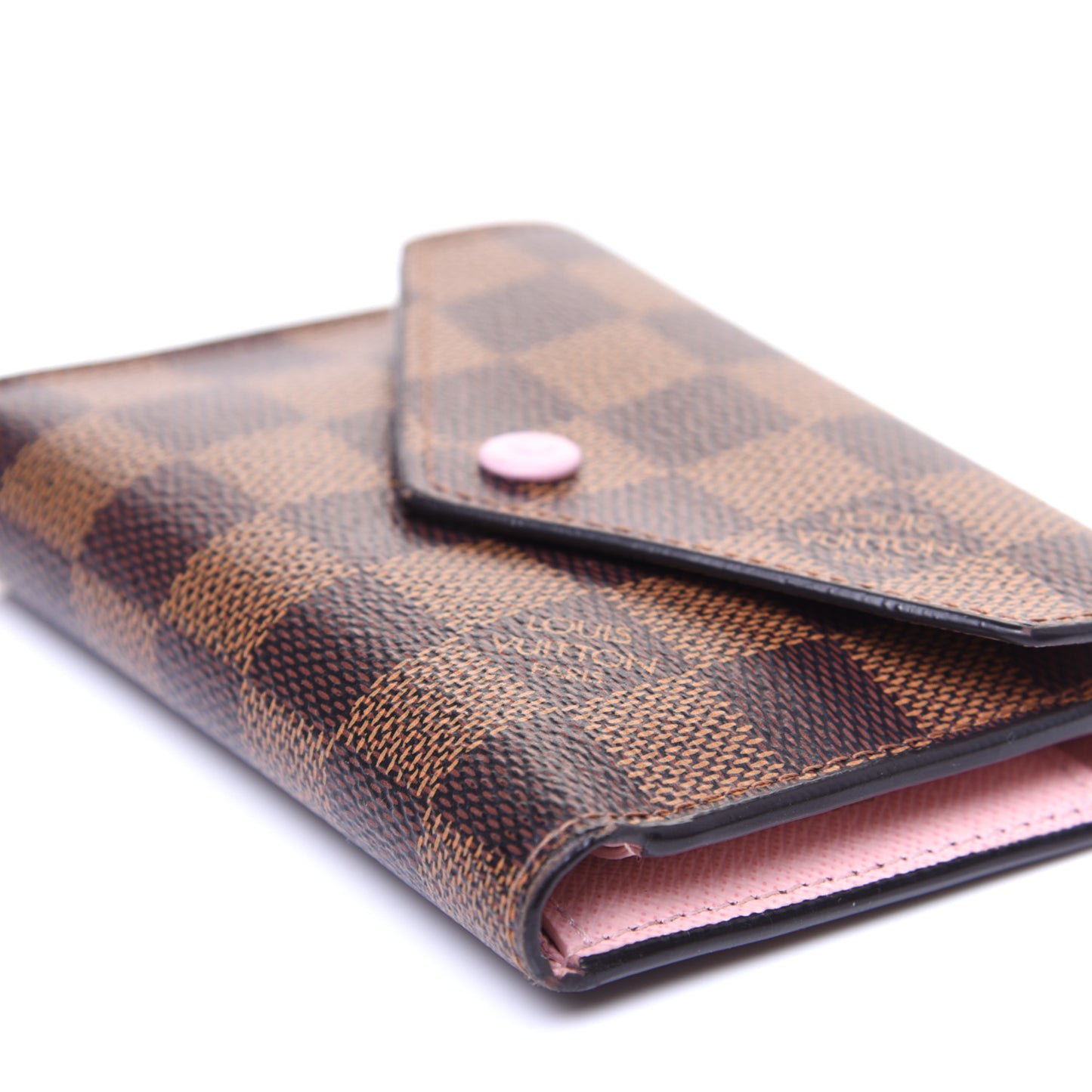 Damier Ebene Victorine Wallet Rose Ballerine