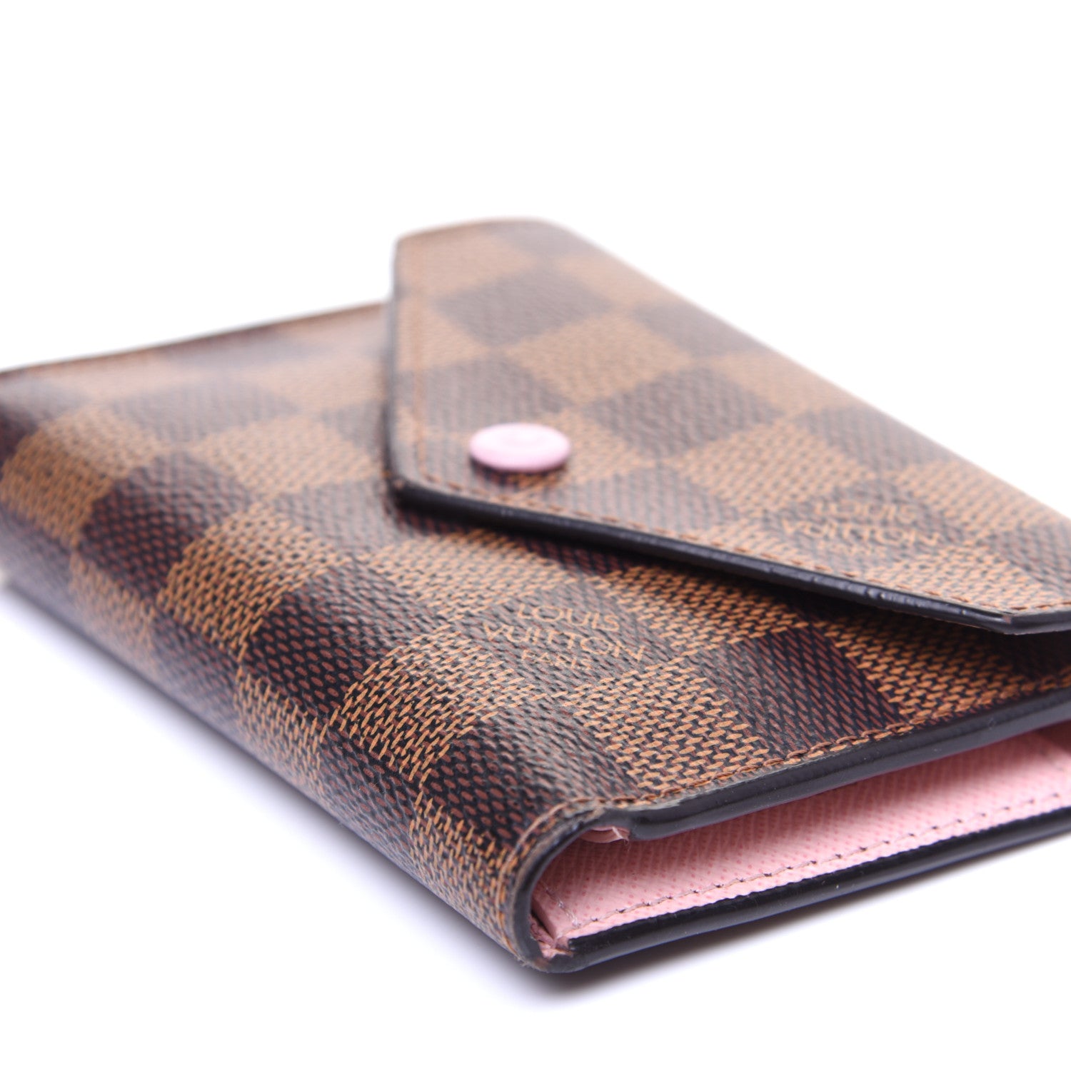 Louis Vuitton Damier Ebene Victorine Wallet Rose Ballerine 7 of 8