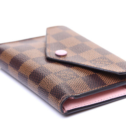 Louis Vuitton Damier Ebene Victorine Wallet Rose Ballerine 7 of 8