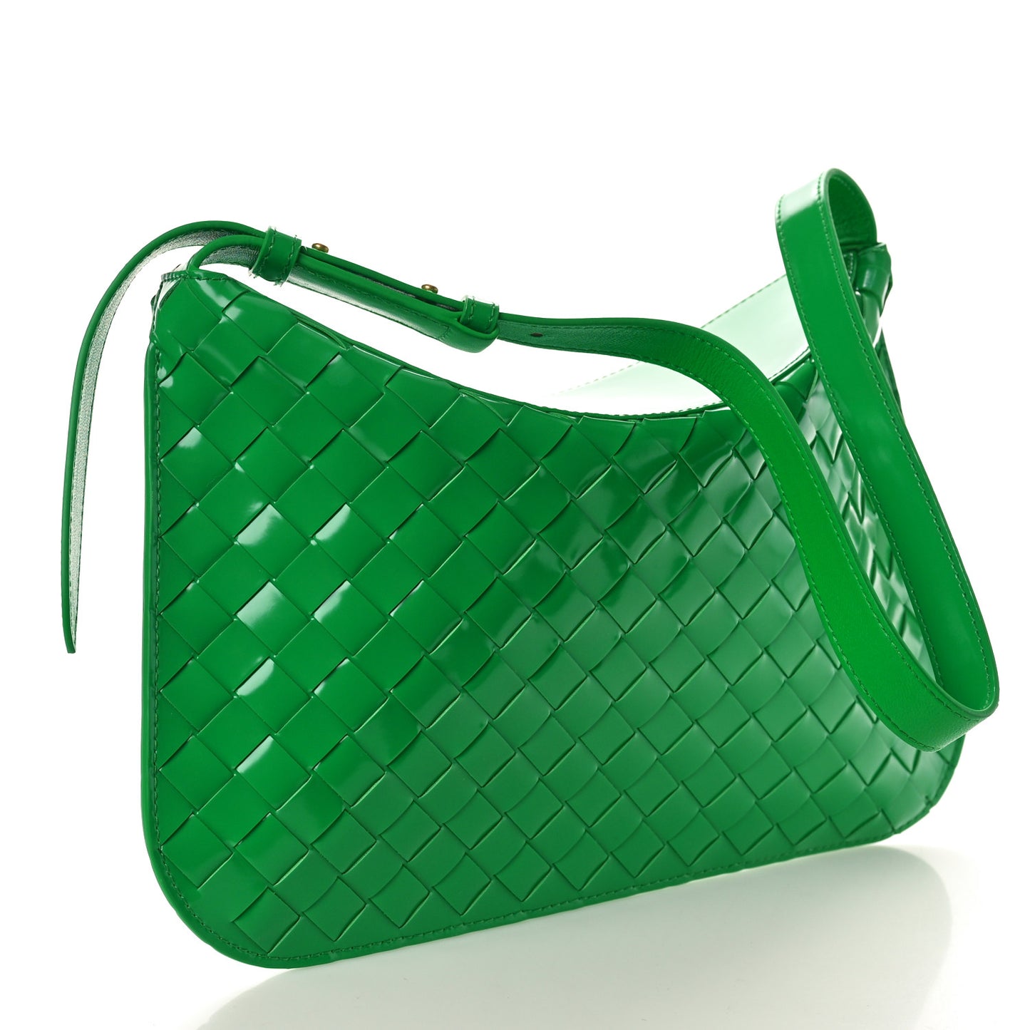 Spazzolato Intrecciato Flap Shoulder Bag Parakeet