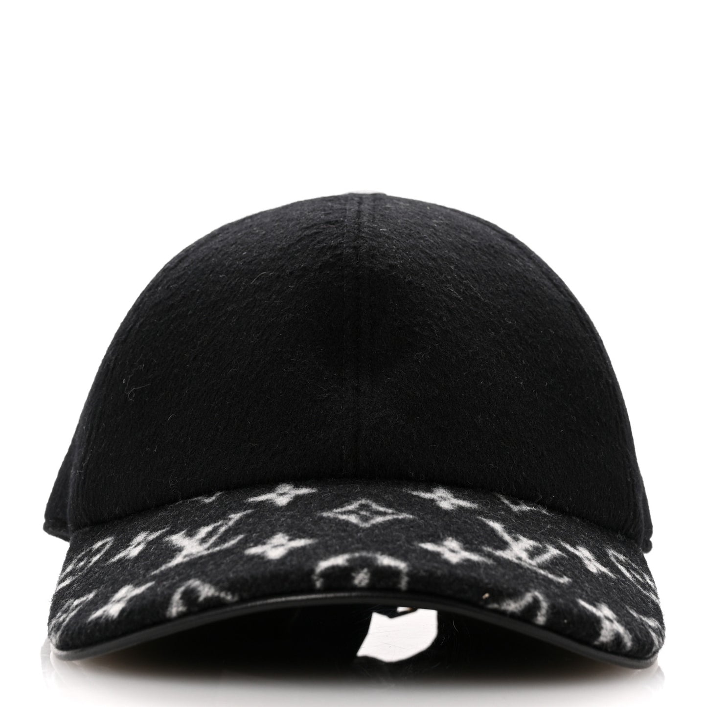 Wool Silk Monogram Endless Cap L Black