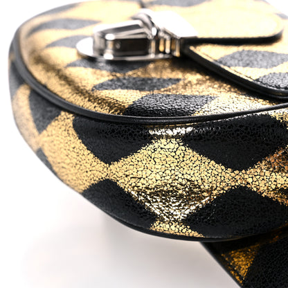 Gucci Metallic Cracked Calfskin Belt Bag Gold Black 10 of 13